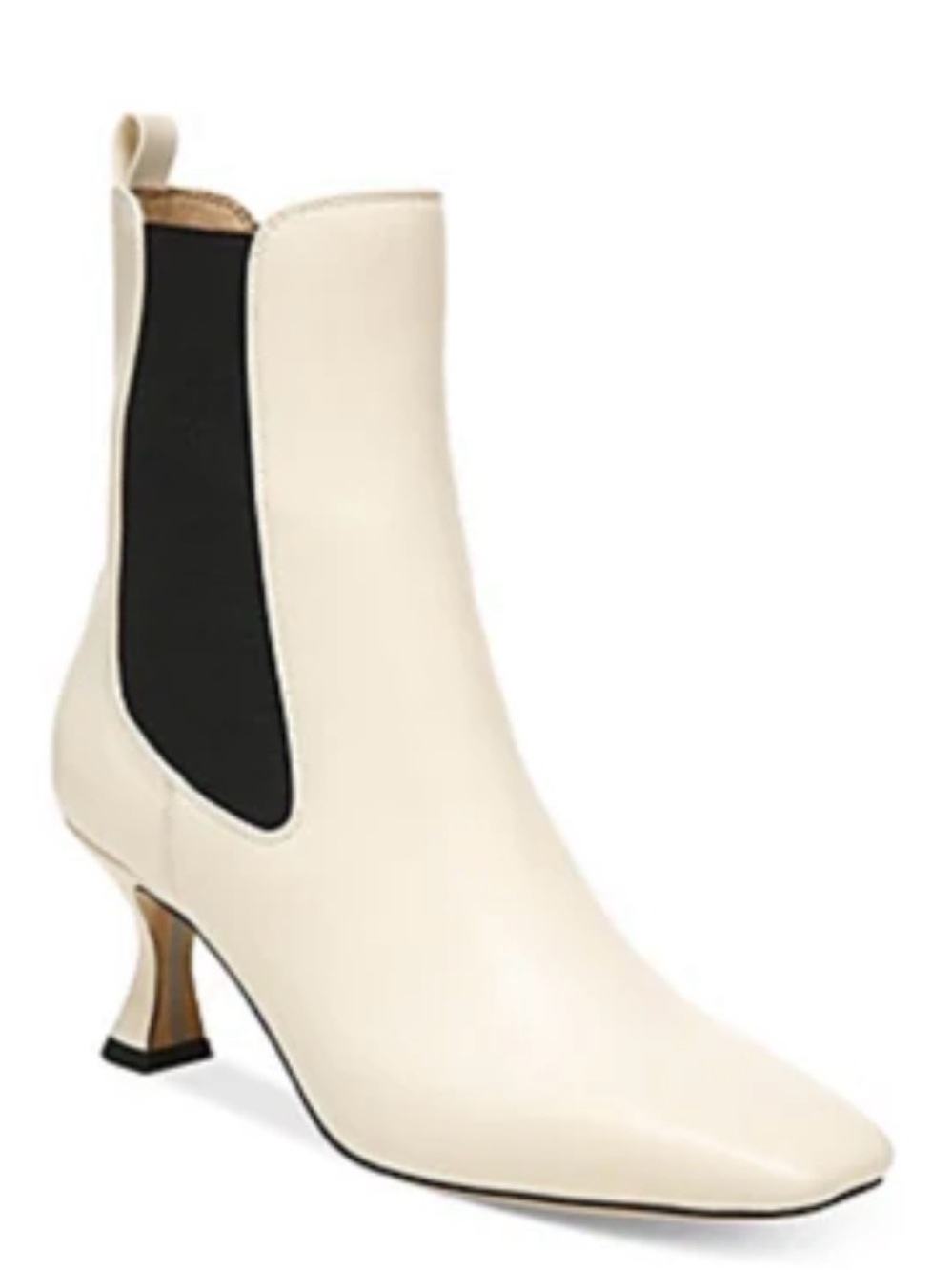 Sam Edelman Cream Chelsea Ankle Boot with Black Elastic